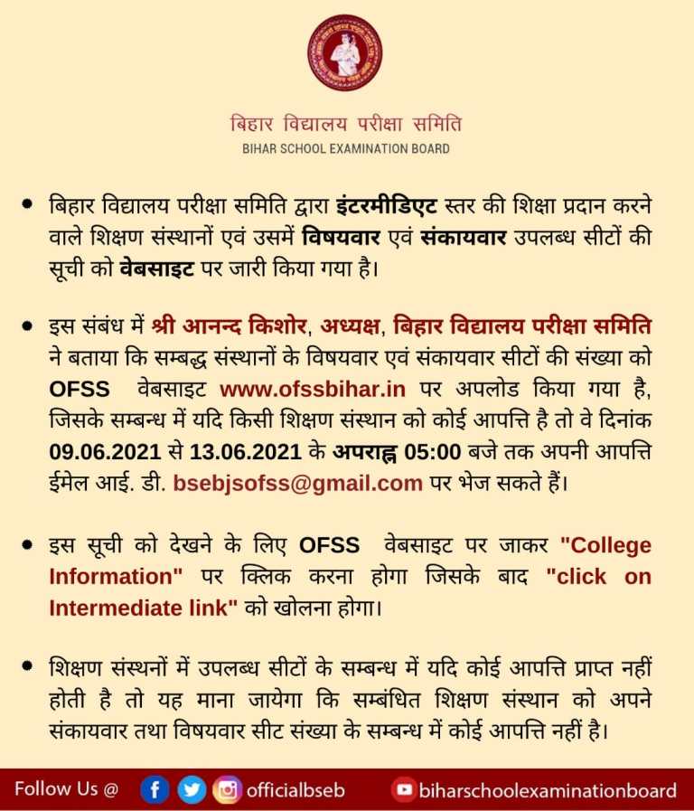  Ofss Bihar 11th Admission