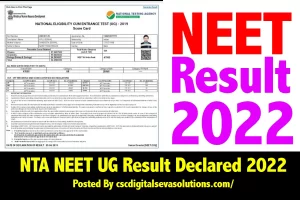 NTA NEET UG Result Declared