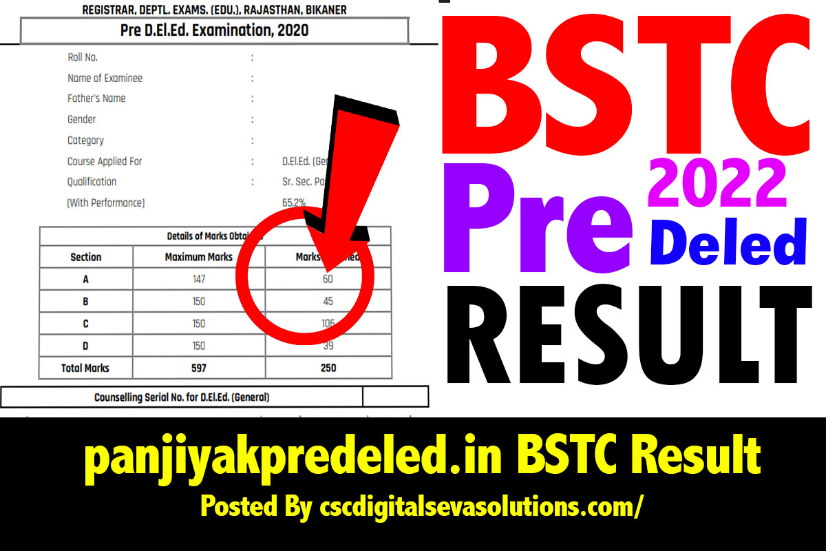 panjiyakpredeled.in BSTC Result